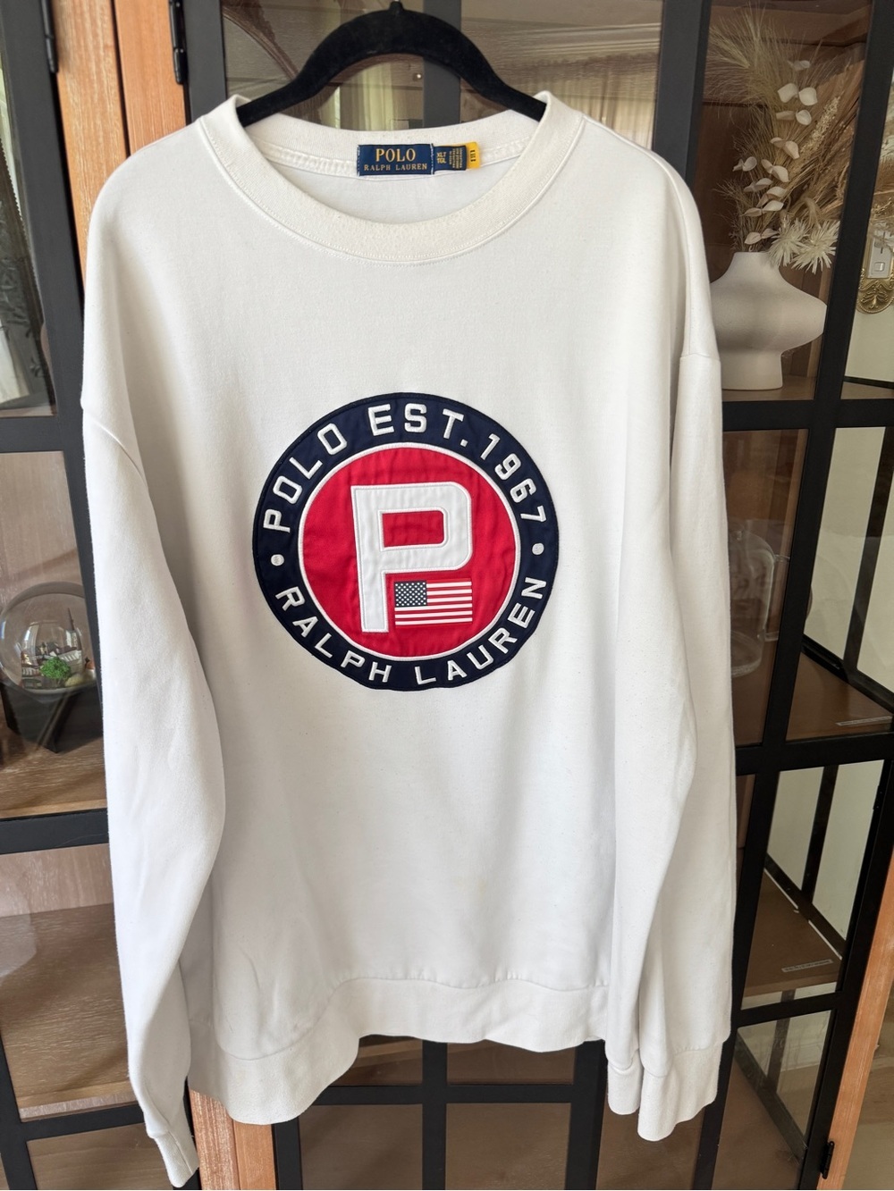 Polo Ralph Lauren Yacht Club embroidered Patch Crewneck Sweatshirt Sweater flag